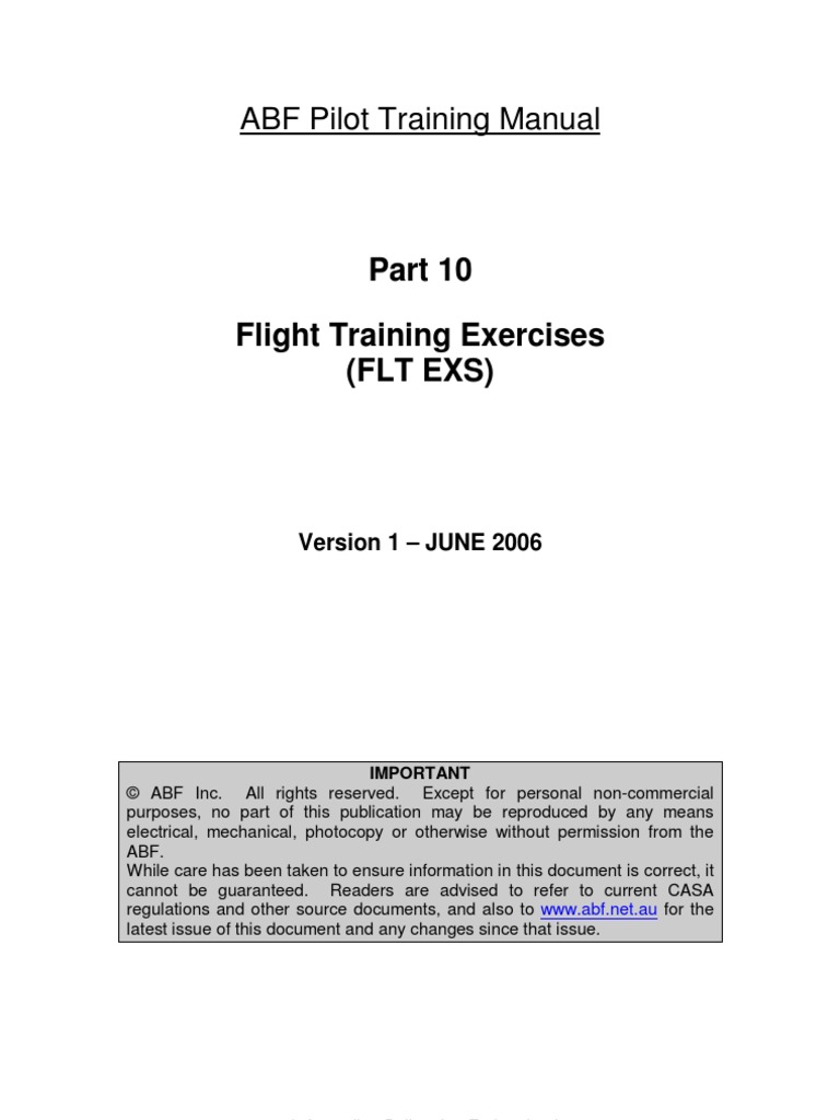 ABF Pilot Training Manual: Flight Training Exercises (FLT Exs) | PDF ...