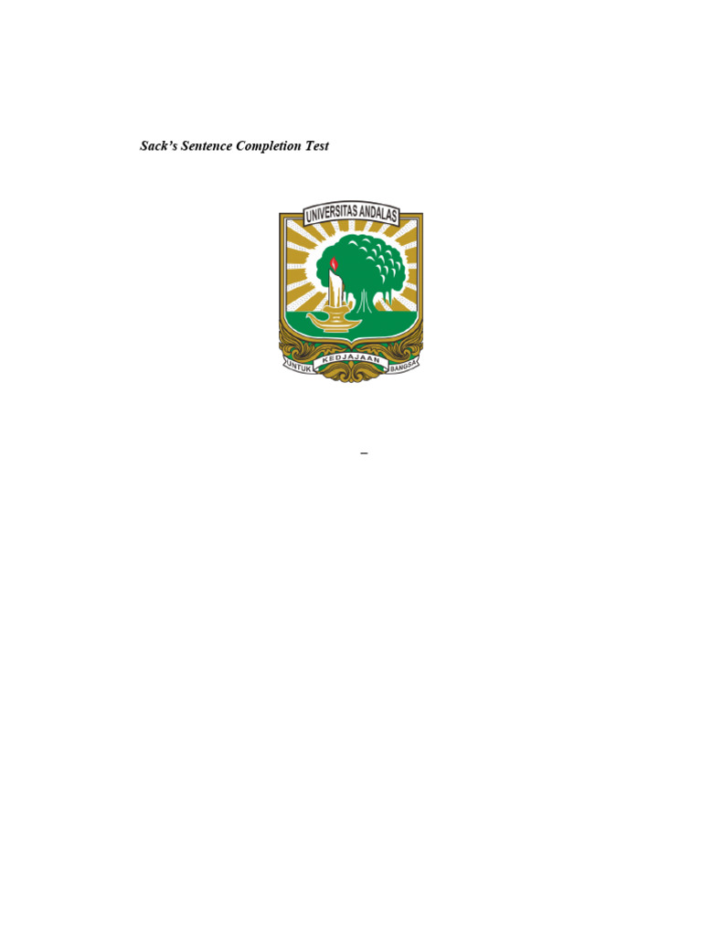 Pengukuran Kepribadian: SSCT dan FSCT | PDF