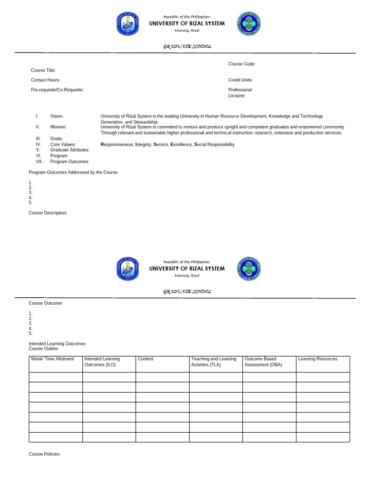 OBE Format 1 | PDF | Cognition | Learning