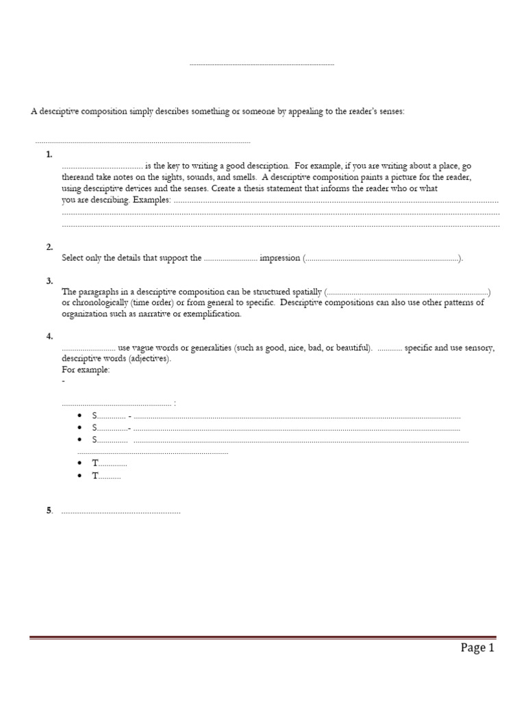 Crafting Descriptive Compositions | PDF | Foreign Language Studies ...