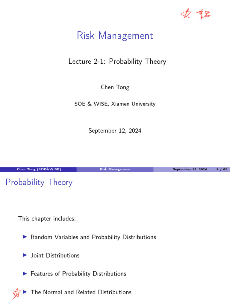 Probability Theory in Risk Management | PDF | Probability Distribution ...