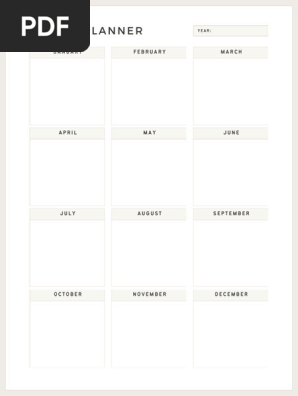 White and Black Simple Yearly Planner