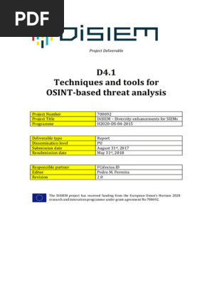 Techniques And Tools For OSINT Based Threat Analysis