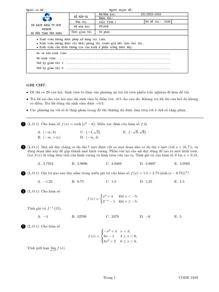 đề thi gt2 bách khoa | PDF
