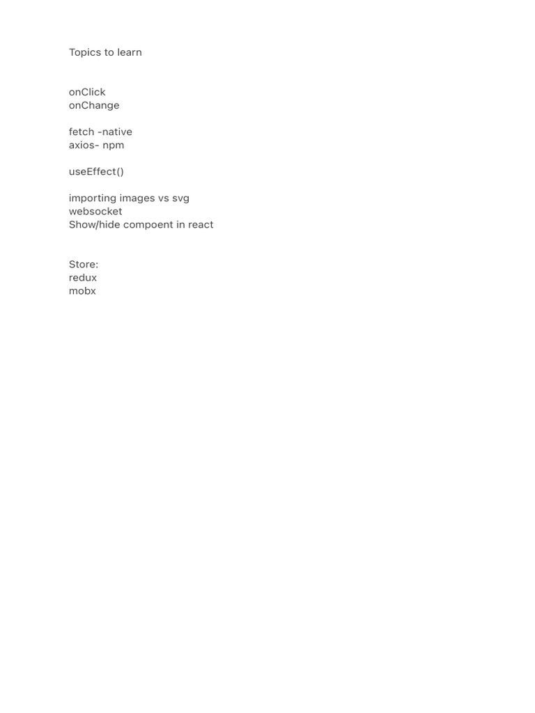 Topics To Learn | PDF