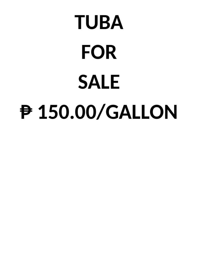 Tuba for Sale - ₱150 per Gallon | PDF
