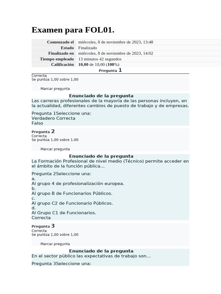 Examen FOL: Test y Respuestas | PDF | Farmacia