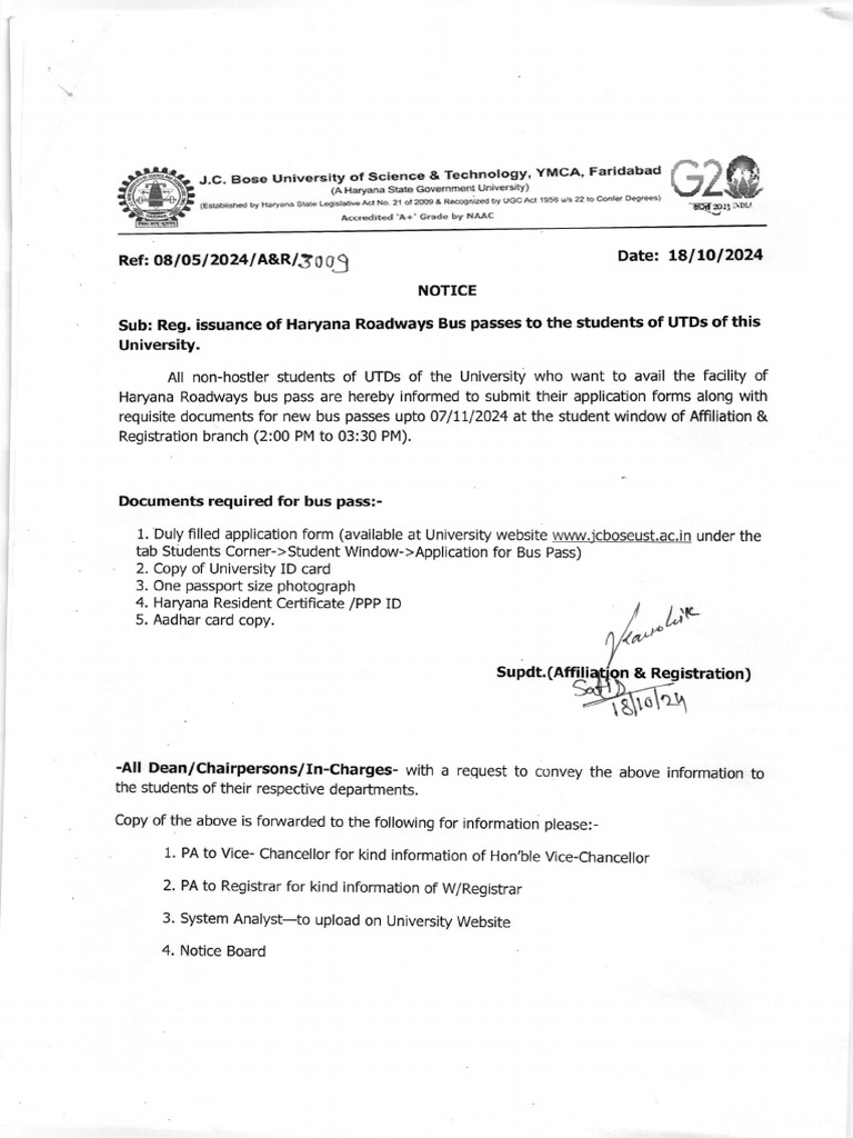 Haryana Roadways Student Bus Pass Notice | PDF | Access Control ...
