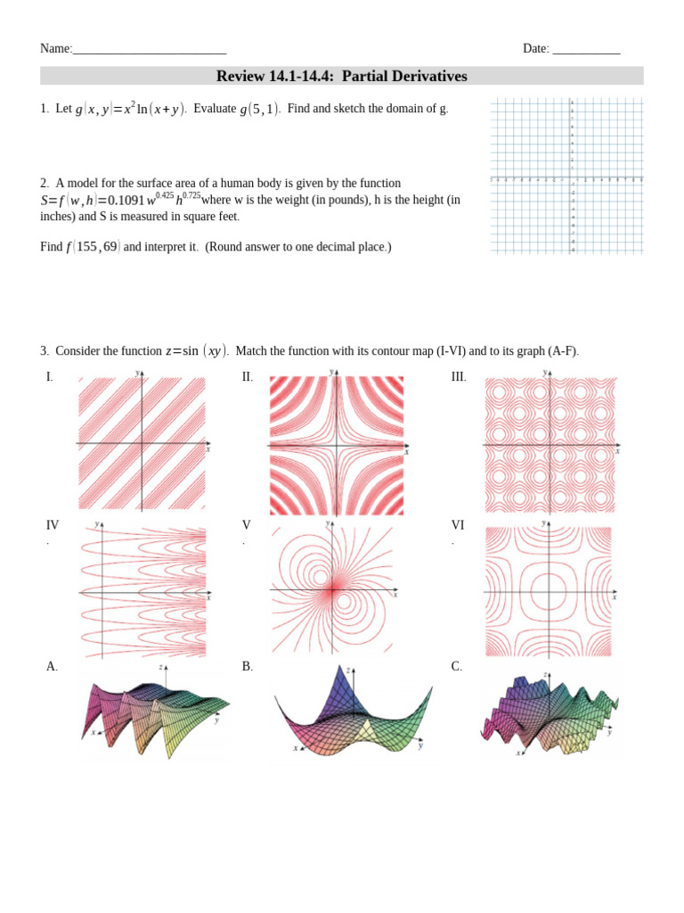 Review+14 1-14 4 | PDF | Function (Mathematics) | Derivative
