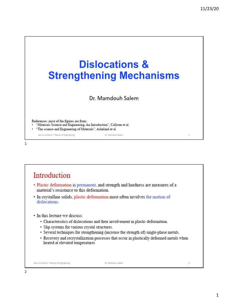 Dislocations and Strengthening in Metals | PDF | Dislocation ...