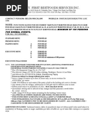 All Event Packages Royal Touch Catering Services