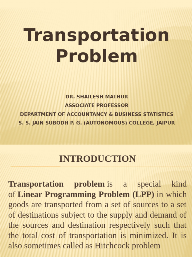 4 Tranportation Proplem Final 1 | PDF | Systems Analysis | Numerical ...