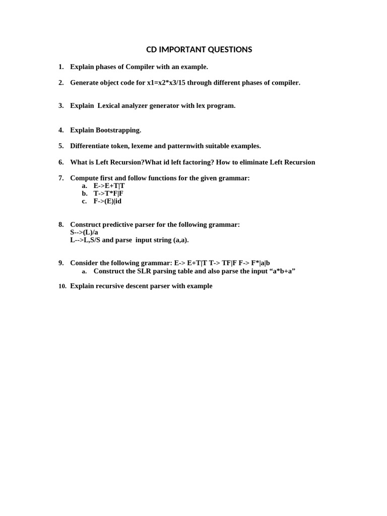 CD Important Questions 3-1 | PDF | Technology & Engineering