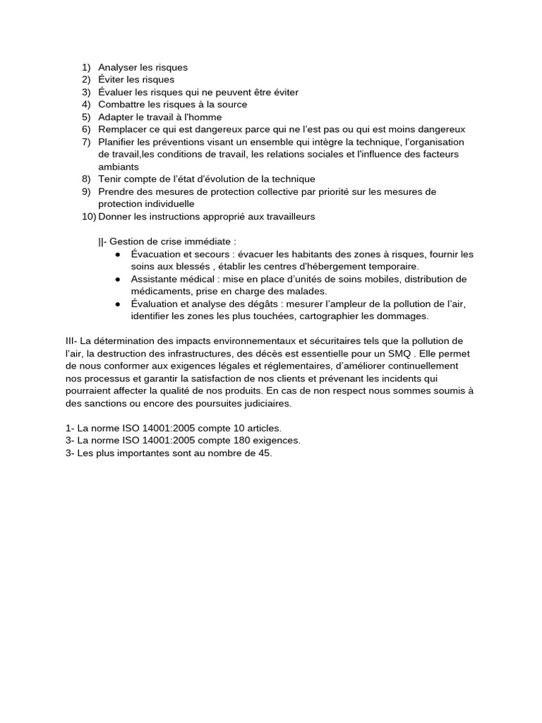 Gestion des risques et normes ISO 14001 | PDF | Sciences et ...