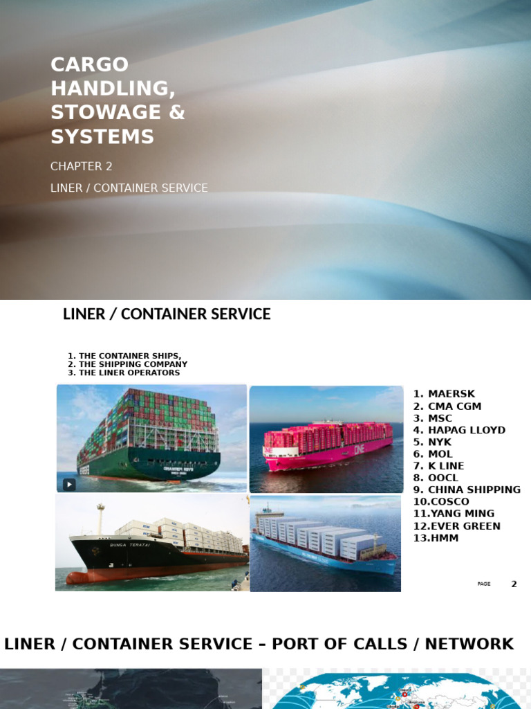 Liner Container Service Overview | PDF | Cargo | Crane (Machine)