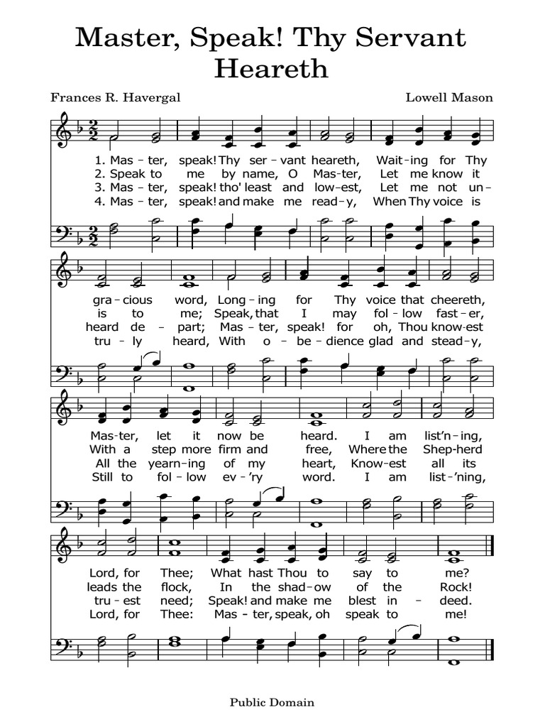 Master Speak Thy Servant Heareth Pdf