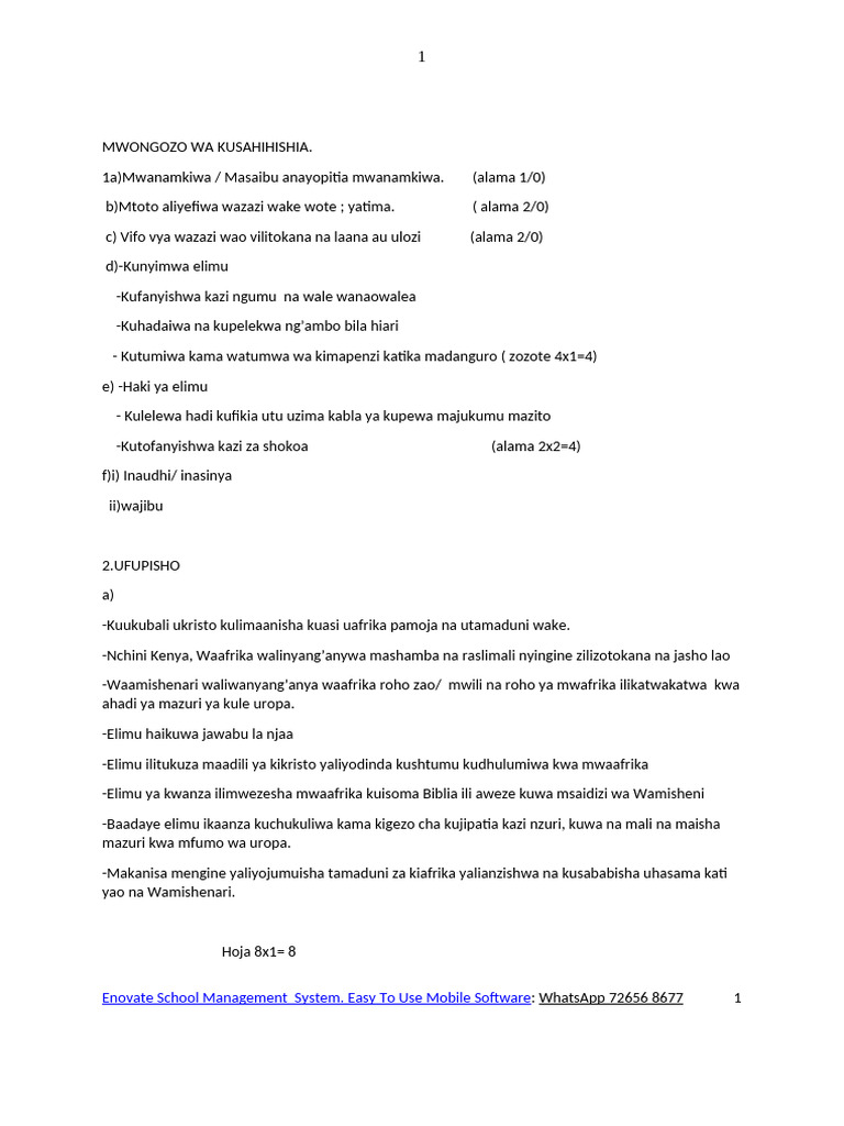 102 kiswahili p2 marking scheme bondo 2022 kcse revision
