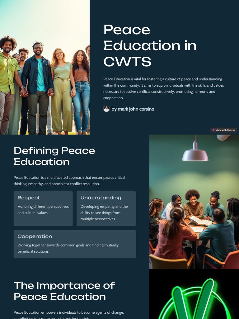 Importance of Peace Education in CWTS | PDF | Conflict Resolution | Peace