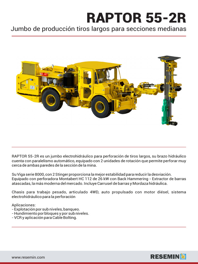 Jumbo Electrohidráulico Raptor 55-2R | PDF