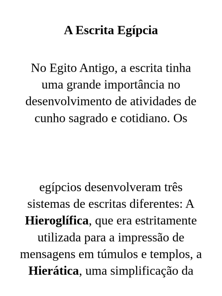 Importância da Escrita Egípcia Antiga | PDF