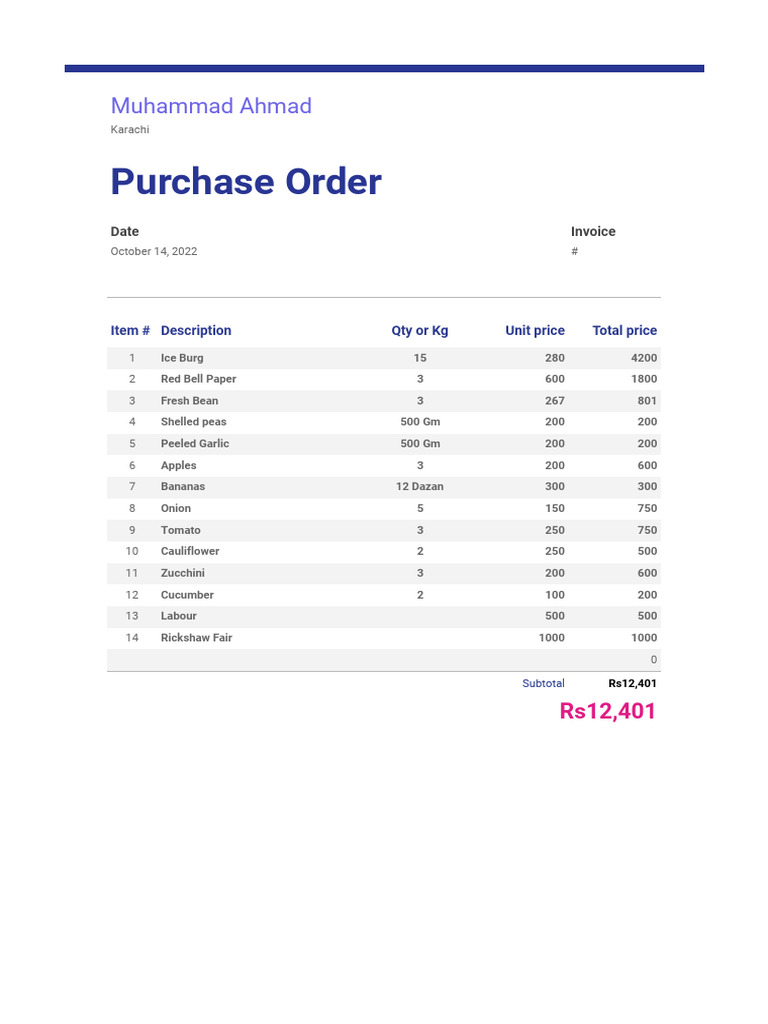 Purchase Order 14-Oct-2022 | PDF