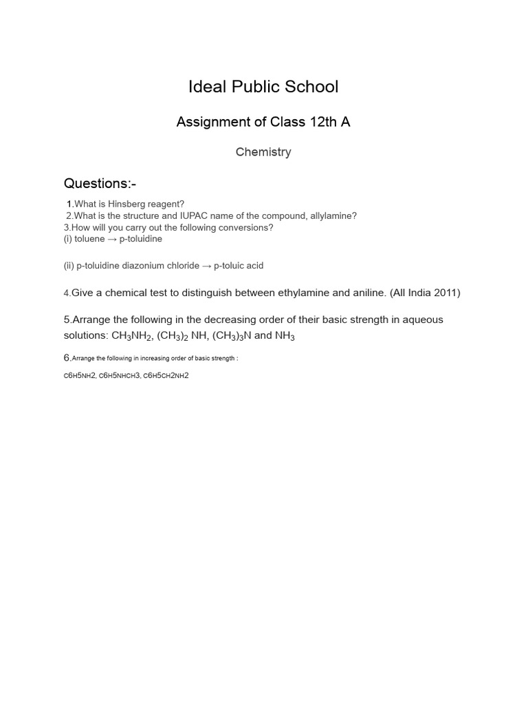 Assignment of Class 12th A-11 | PDF