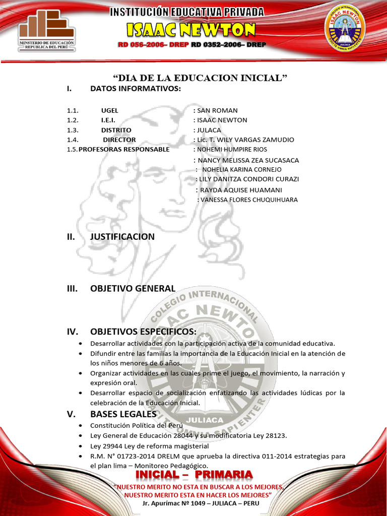 Plan Aniversario Educación Inicial 2024 | PDF | Educación de la primera ...