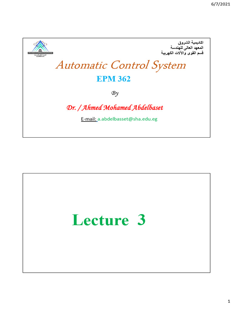 Lecture-9 State Space Lec 3 Abdelbast | PDF | Eigenvalues And ...