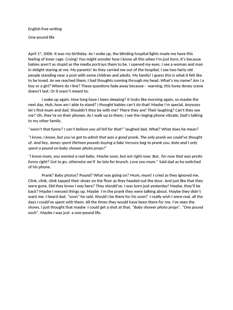 English free writing pdf