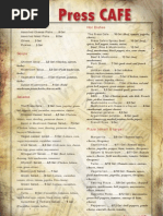 Menu of PressCafe