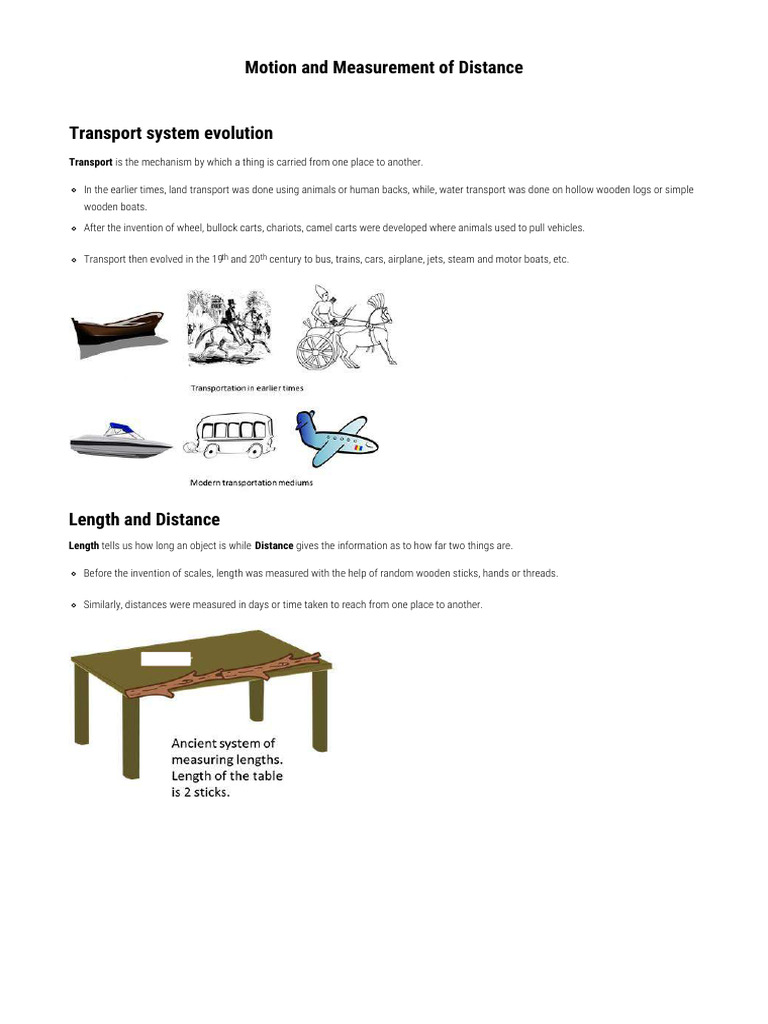 Motion and Measurement of Distance PDF Measurement Rotation