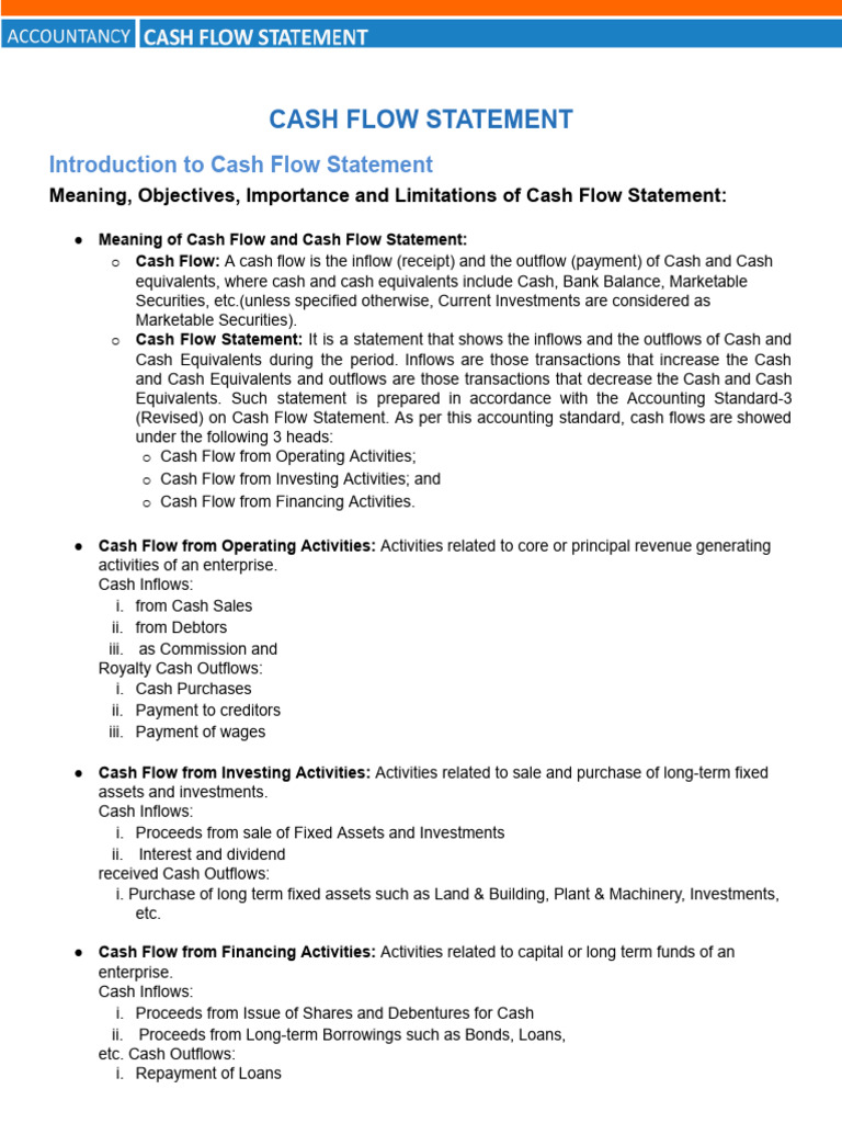 Understanding Cash Flow Statements | PDF | Cash Flow Statement | Expense