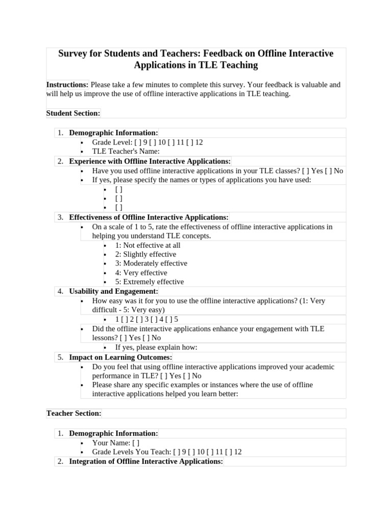 Survey For Students and Teachers | PDF | Usability | Learning
