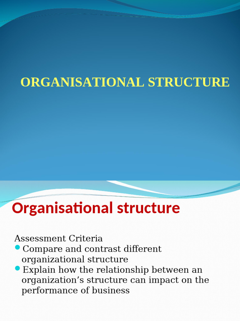 Chapter Organisational Structure | PDF | Organizational Structure ...