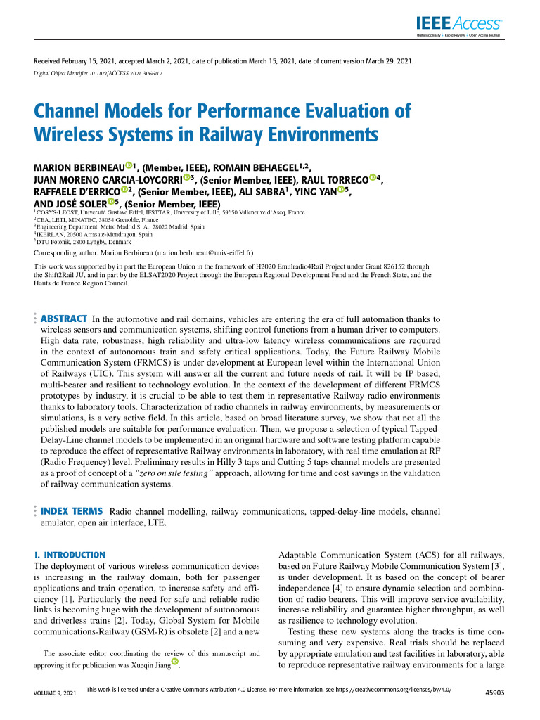 Channel Models For Performance Evaluation of Wireless Systems in ...