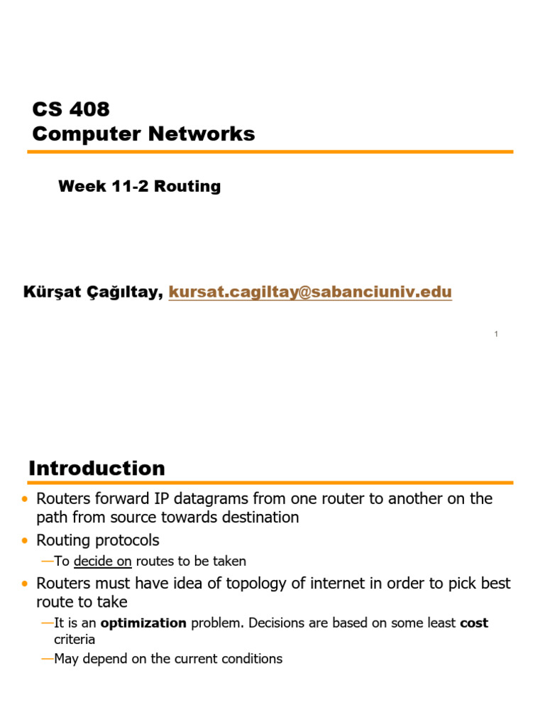 Week11.2 Final | PDF | Routing | Computer Network