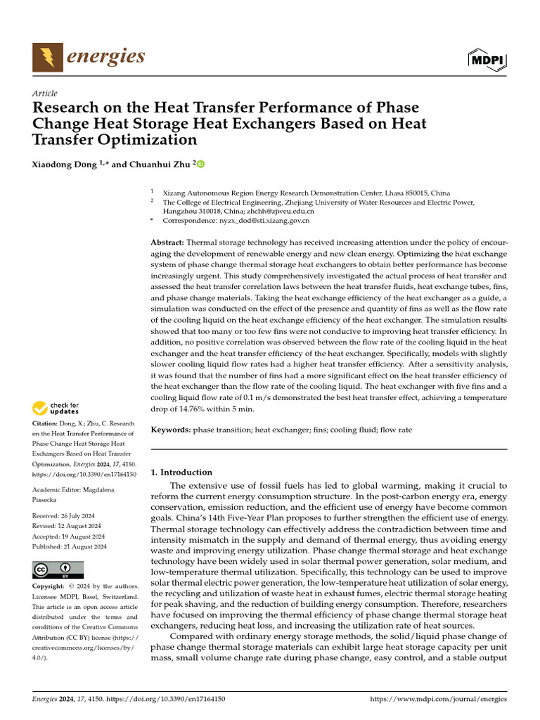 Research On The Heat Transfer Performance of Phase | PDF | Heat ...