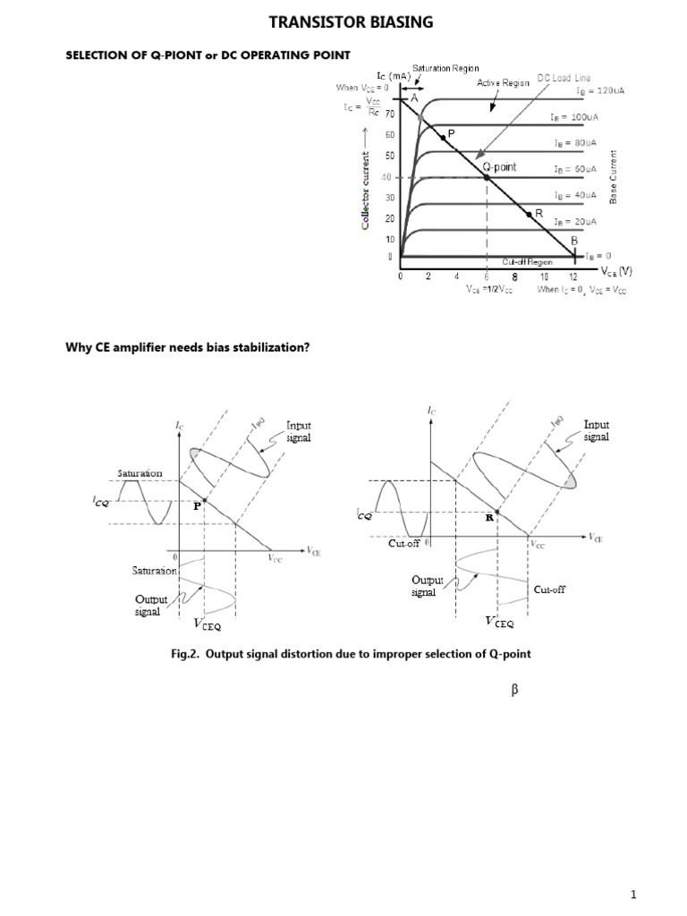 Transistor Biasing and Q-Point Optimization | PDF | Electrical ...