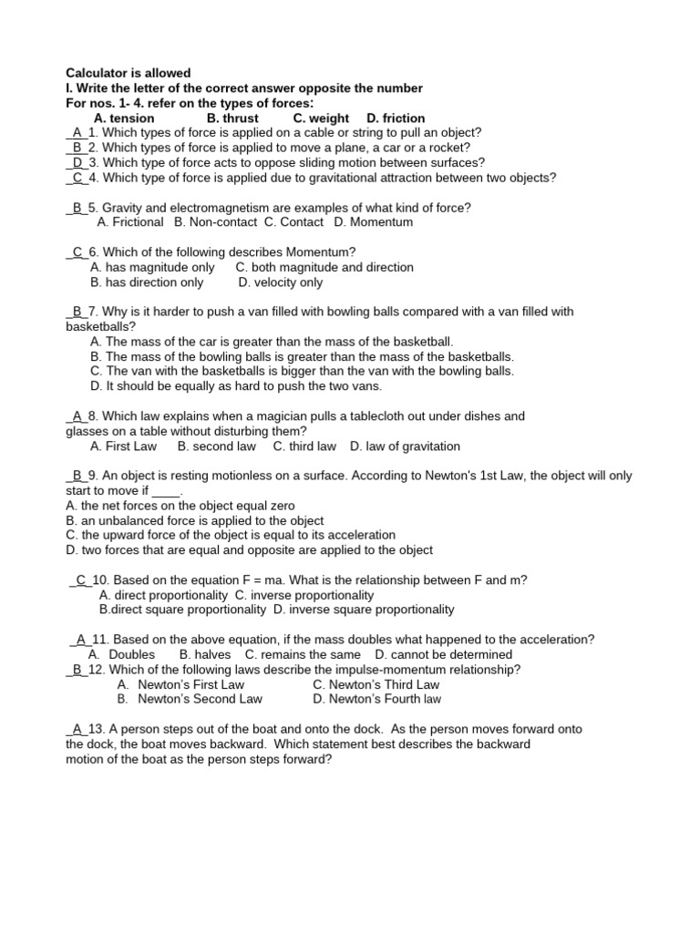 Physics Pdf Force Mass