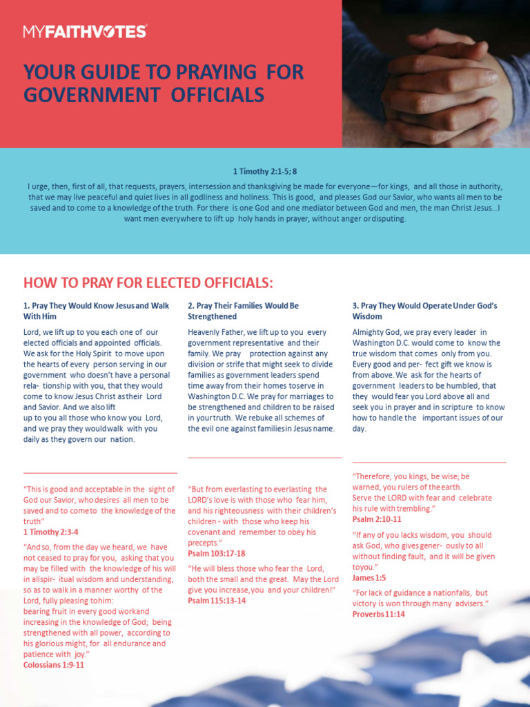 How To Pray For Government Leaders Pdf Prayer Jesus