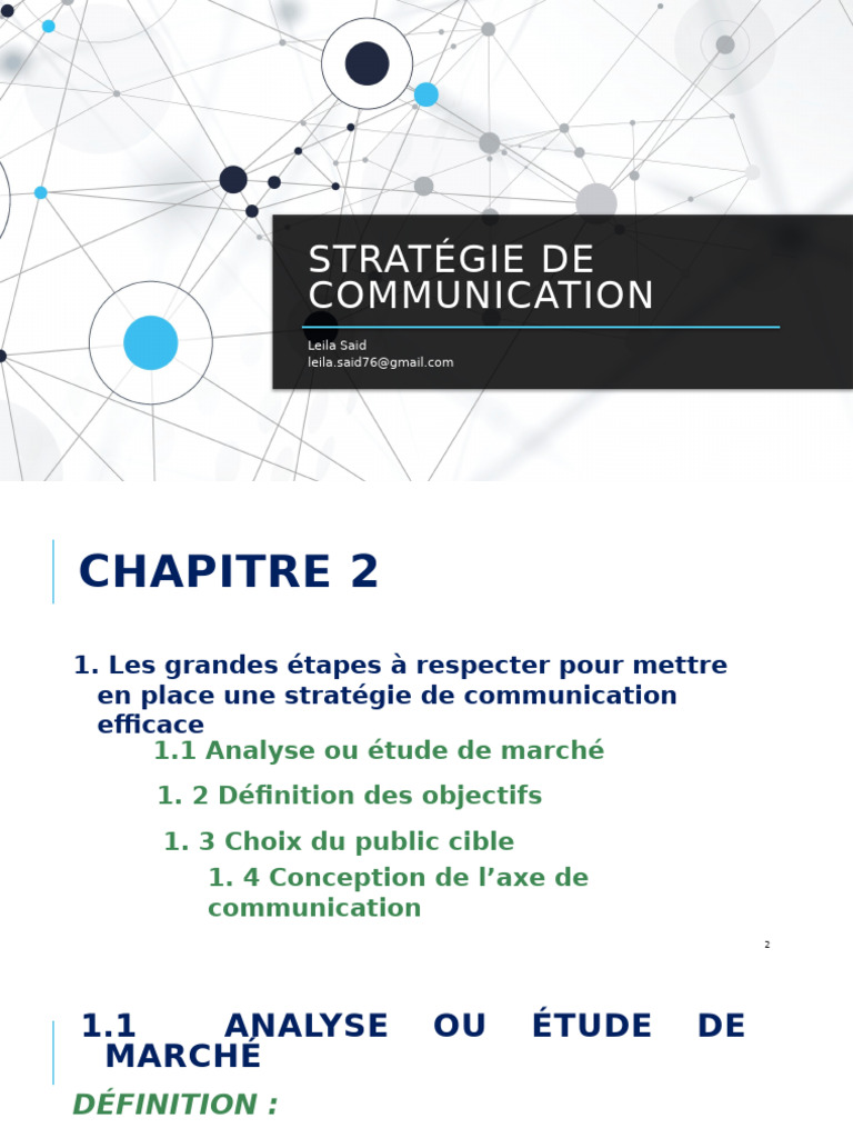Stratégie de Communication Chapitre 2.2 | PDF | la communication ...