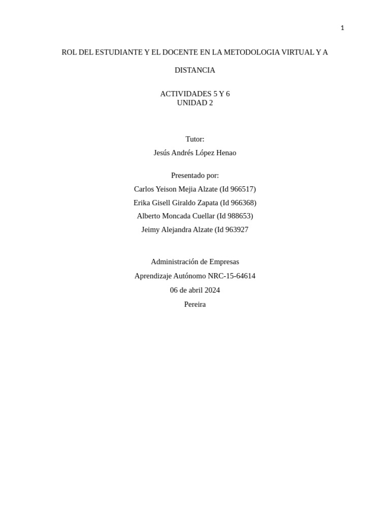 Rol del Estudiante y Docente en Educación Virtual | PDF | Enseñando ...