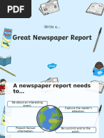 Newspaper Report Writing Structure | PDF