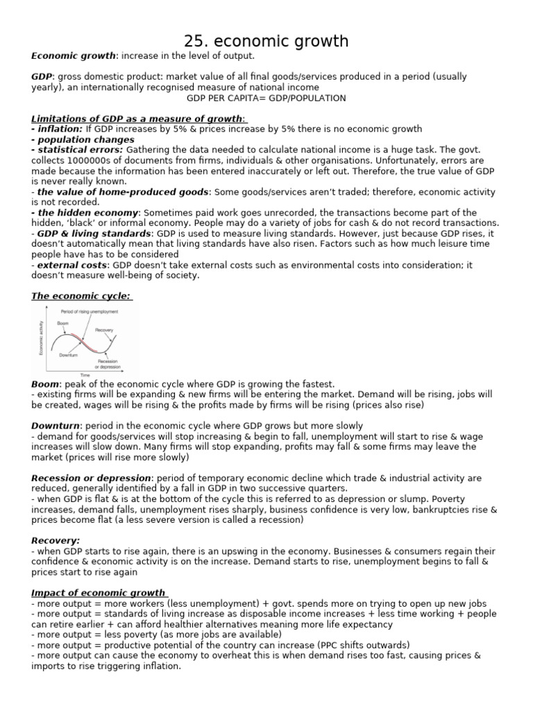 25 Economic Growth | PDF | Gross Domestic Product | Recession