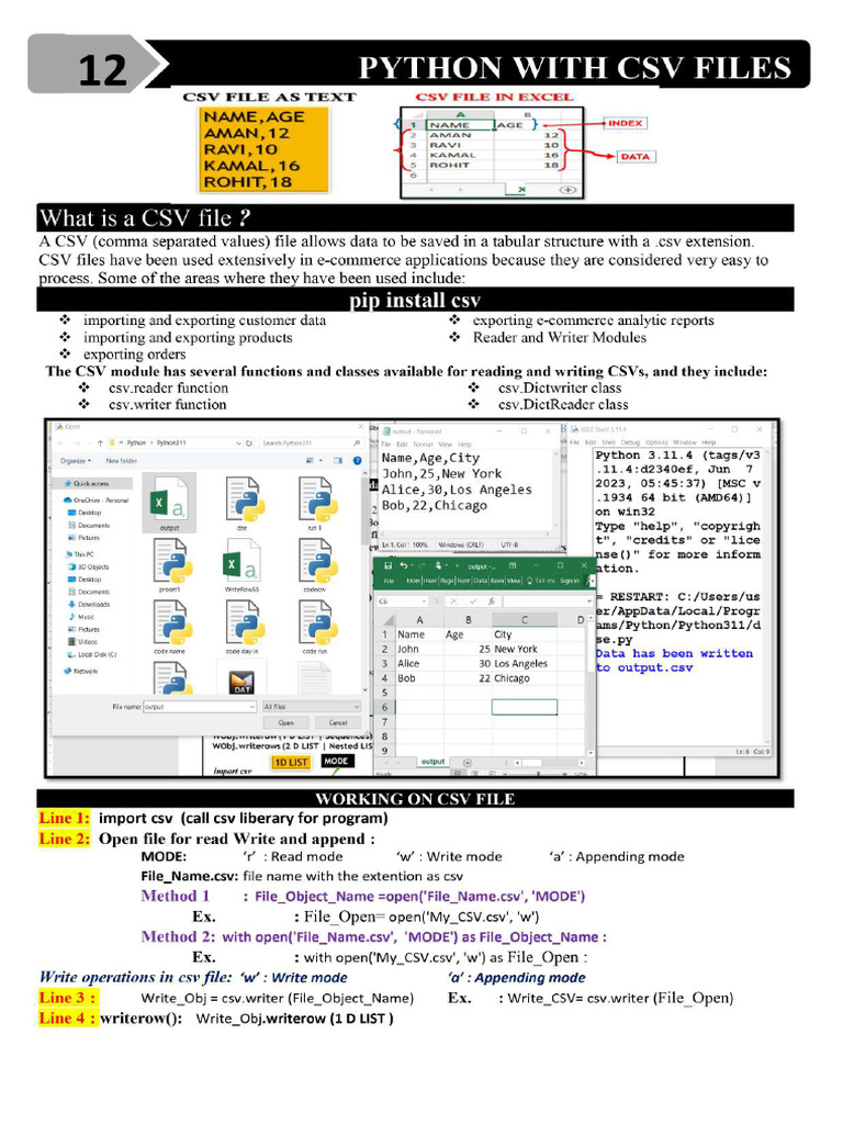 6 CSV Files | PDF
