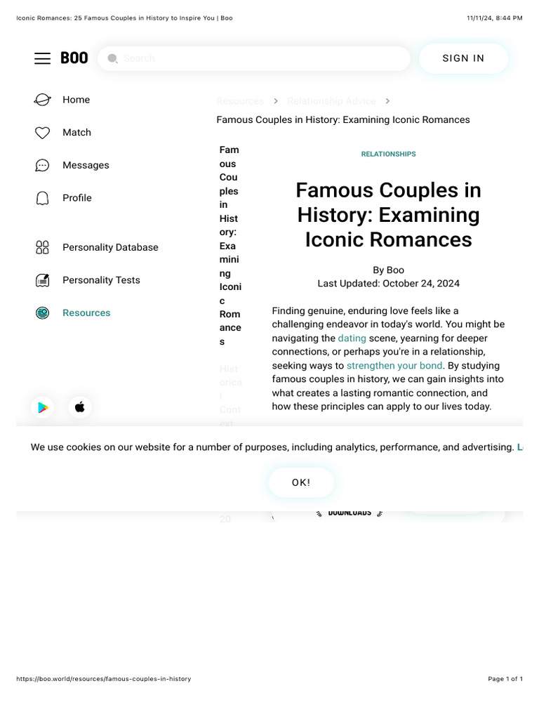 Iconic Historical Couples Explored PDF Social Psychology