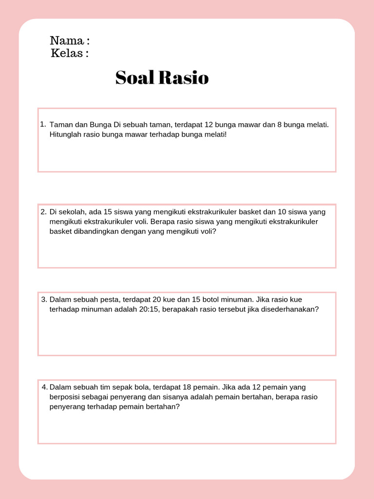 Soal Cerita Rasio untuk SD Kelas 2-6 | PDF | Kesehatan Holistik