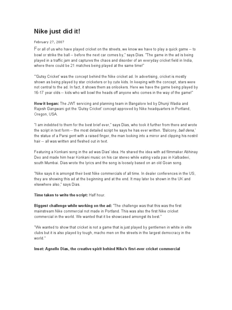 Nike just do it lyrics cheap