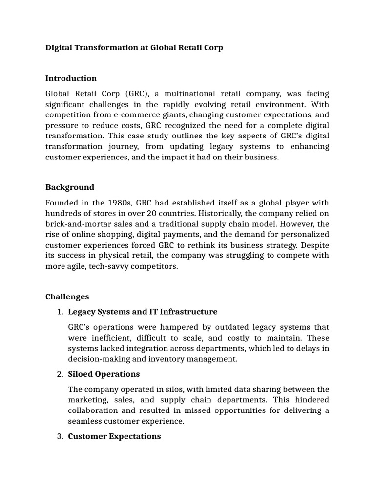 Case Study DT | PDF | E Commerce | Supply Chain
