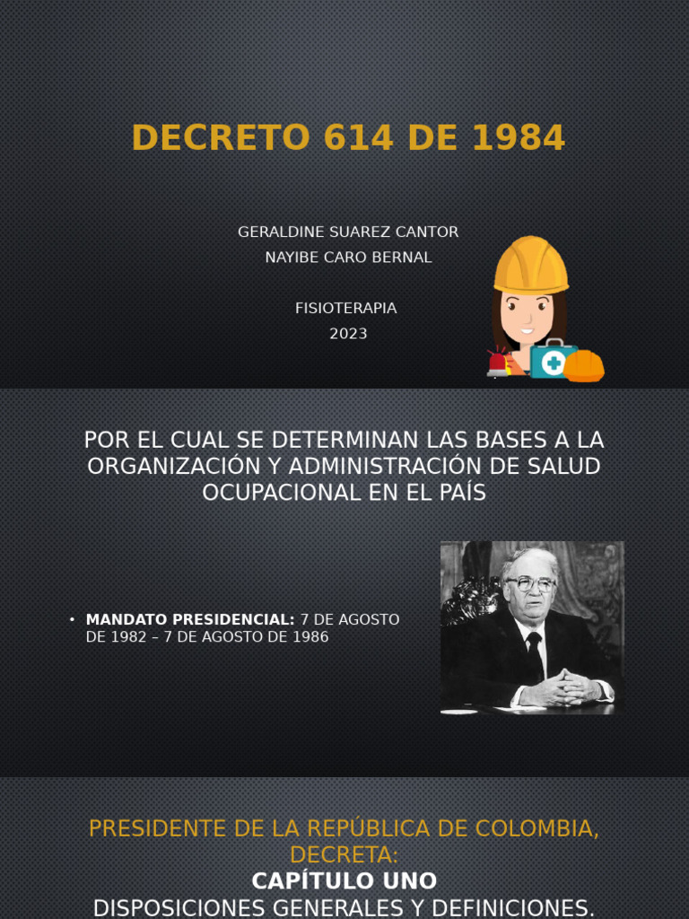 Decreto 614 de 1984: Salud Ocupacional | PDF | Seguridad y salud ...
